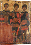 Saints George and Two Warrior Saints, Circa 1400 giclee art print