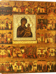 Icon Of The Mother Of God Tikhvinskaia Also Depicting The History And Miraculous Events giclee art print