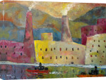 Factories by a Canal 1 giclee art print