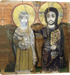 Icon depicting Abbott Mena with Christ from Baouit giclee art print