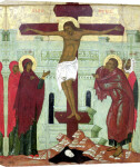 Icon depicting the Crucifixion with the Virgin Mary Magdalene giclee art print