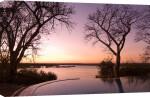 The River Club lodge, sunset on Zambesi River, Zambia giclee art print