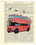 Butterfly London Bus giclee art print