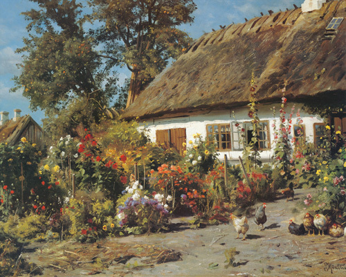 Cottage Garden by Peder Monsted