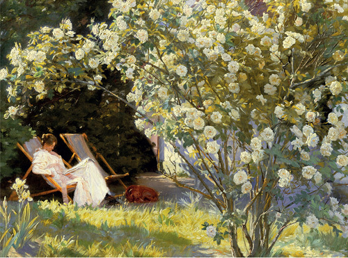 Havepartie med Marie Krandoslashyer by Peder Severin Kroyer