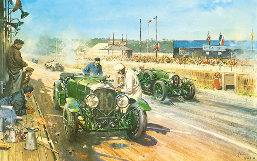 Bentleys at Le Mans 1929 by Terence Cuneo