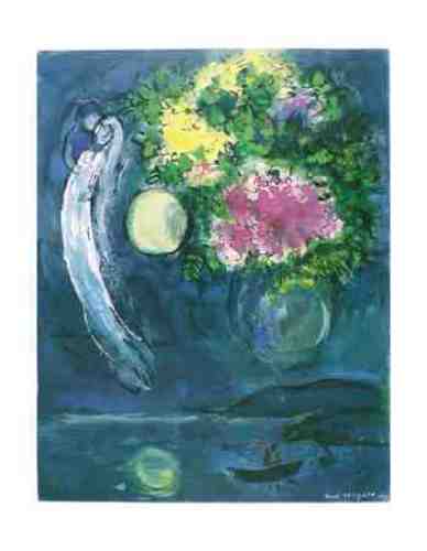 Liebespaar mit Blumen by Marc Chagall