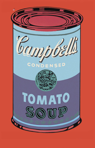 Campbells Soup Can 1965 (blue and purple) by Andy Warhol Pop Art art print, 