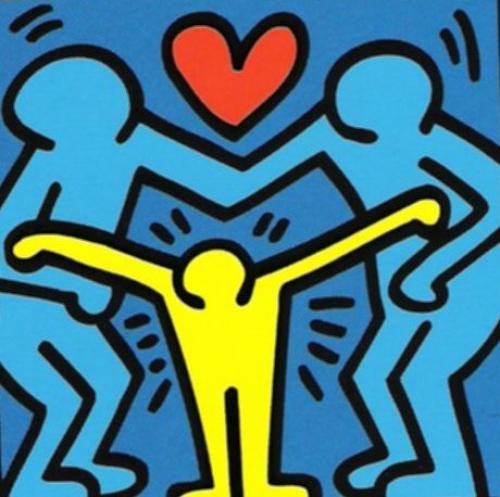 Untitled Logo Against Family Violence 1989 by Keith Haring