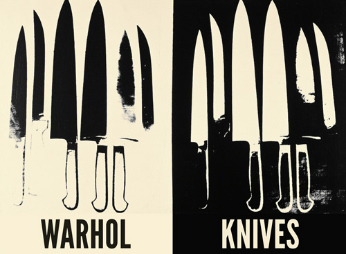 Knives c 198182 cream and black giclee by Andy Warhol