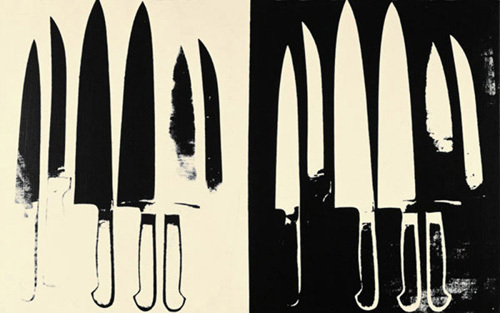 Knives c 198182 cream and black by Andy Warhol