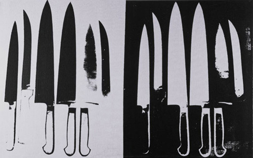 Knives c 198182 silver and black by Andy Warhol