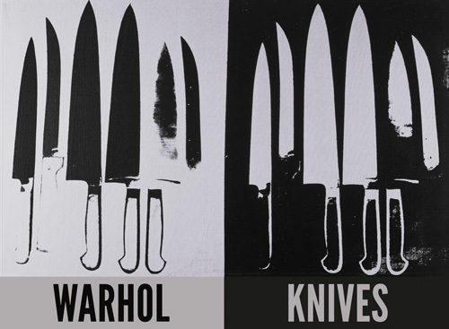 Knives c 198182 silver and black giclee by Andy Warhol