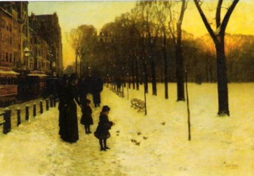 Boston Common at Twilight, 1885-86 by Childe Hassam image
