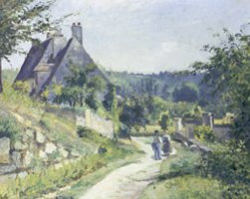 Conversation, chemin du chou, Pontoise, 1874 by Camille Pissarro image