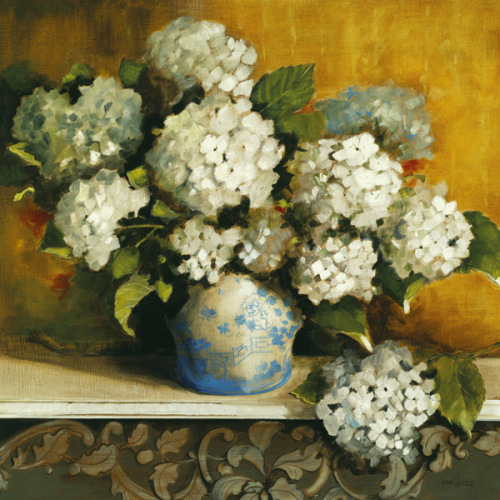 Hydrangea in Blue and White Vase by Diana Watson