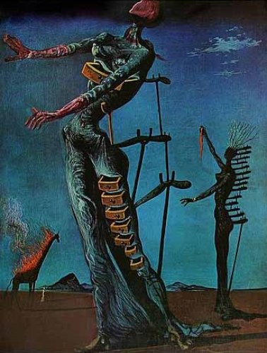 Die brennende Giraffe by Salvador Dali