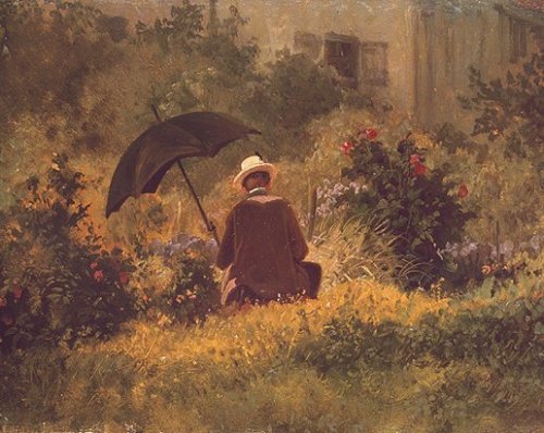 Maler im Garten by Carl Spitzweg