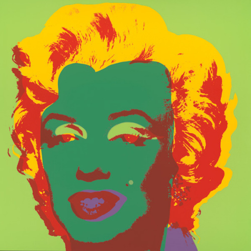 Marilyn Dark Green Red Gold on Green by Andy Warhol