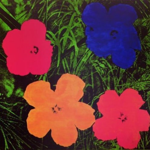Flowers Blue Red and Orange by Andy Warhol