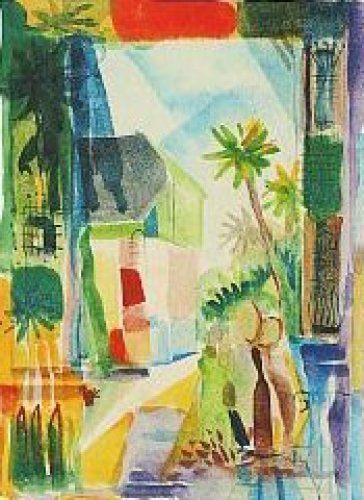 Gasse in Hilterfingen 1914 by August Macke