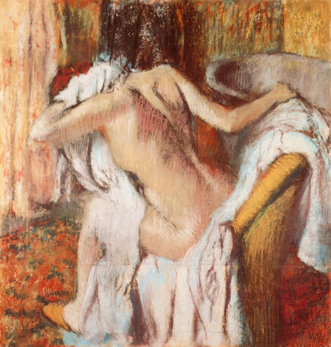 After the Bath, Woman Drying Herself by Edgar Degas image