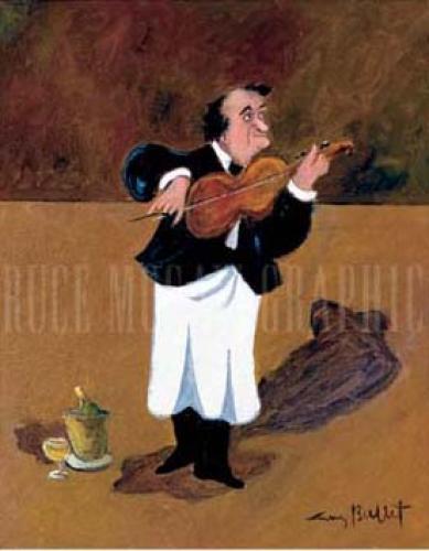 Violinist with Champagne by Guy Buffet