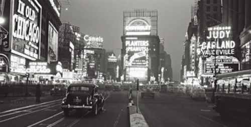 pictures of time square at night. Times Square at Night NYC 1938