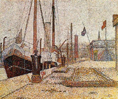 The Maria at Honfleur Harbor by Georges Seurat