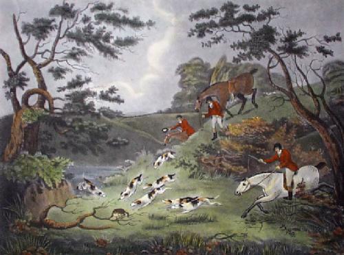 Fox Hunting Plate 3 Restrike Etching by Dean Wolstenholme