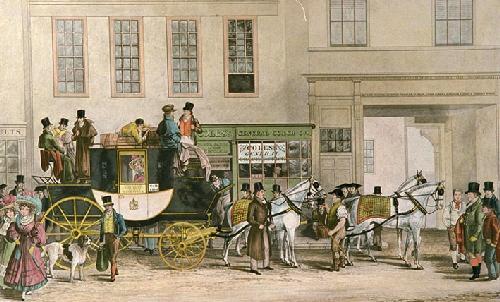 Blenheim Coach Small Restrike Etching by Robert Havell