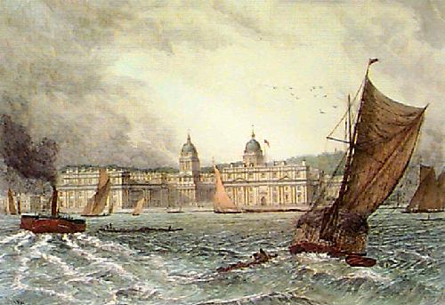 Greenwich Hospital Restrike Etching by David Law