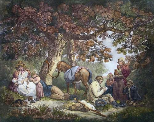 The Travellers Restrike Etching by Moreland