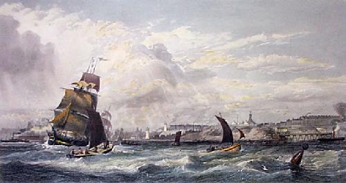 Mouth of the River Tyne Restrike Etching by Edward Duncan