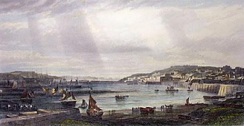 Milford Haven and Docks Restrike Etching by Edward Duncan