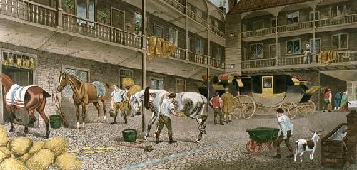 Old Inn Yard Restrike Etching by TNH Walsh