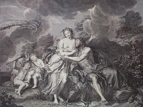 Jupiter & Juno (Restrike Etching) by Coypel