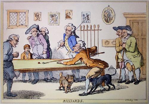 Billiards Restrike Etching by Bunbury