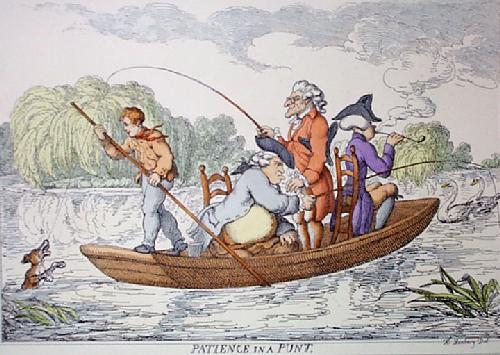Patience in a Punt Restrike Etching by Bunbury