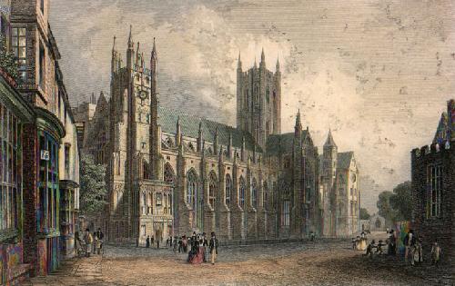 Canterbury Cathedral Restrike Etching by TM Baynes