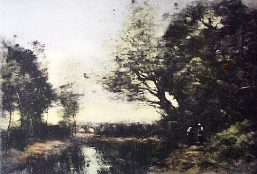 Bridge of Palluel Restrike Etching by JeanBaptisteCamille Corot