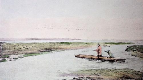 Duck Shooting Restrike Etching by Anthony de Bree
