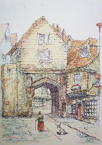 Jaspers Gatehouse Dickens Restrike Etching by Anonymous
