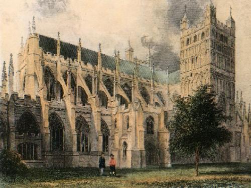 Exeter Cathedral Restrike Etching by Anonymous