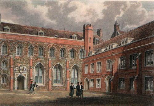 Pembroke College First Court Restrike Etching by Anonymous