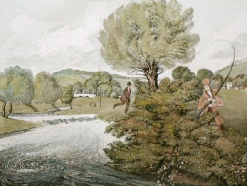 FlyFishing for Trout Restrike Etching by James Pollard