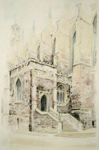 Eton, Chapel Steps Restrike Etching