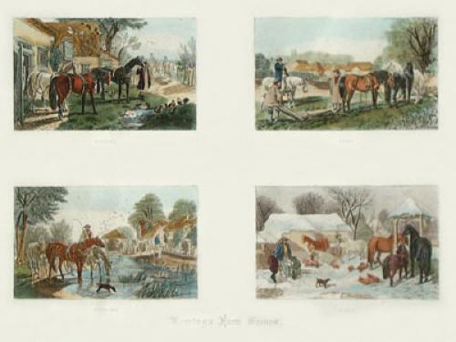 Farm Scene Restrike Etching by John Frederick Herring