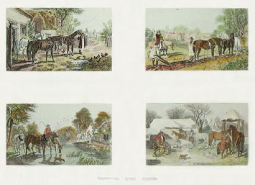 Herrings Farm Scenes Restrike Etching by John Frederick Herring