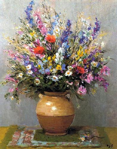 Bouquet In A Grey Vase by Marcel Dyf image